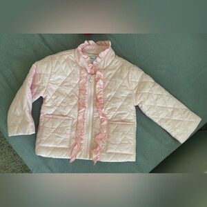 Pink Kids Jacket with Ruffle Detail